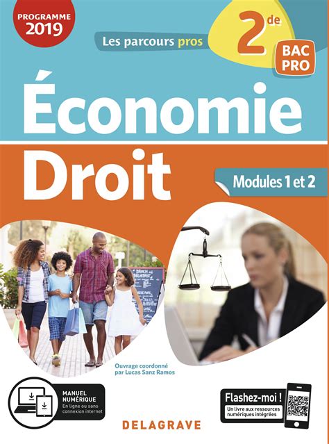 Livre Economie Droit Seconde Bac Pro Économie-Droit 2de Bac Pro (2019) - Pochette élève | Éditions Delagrave
